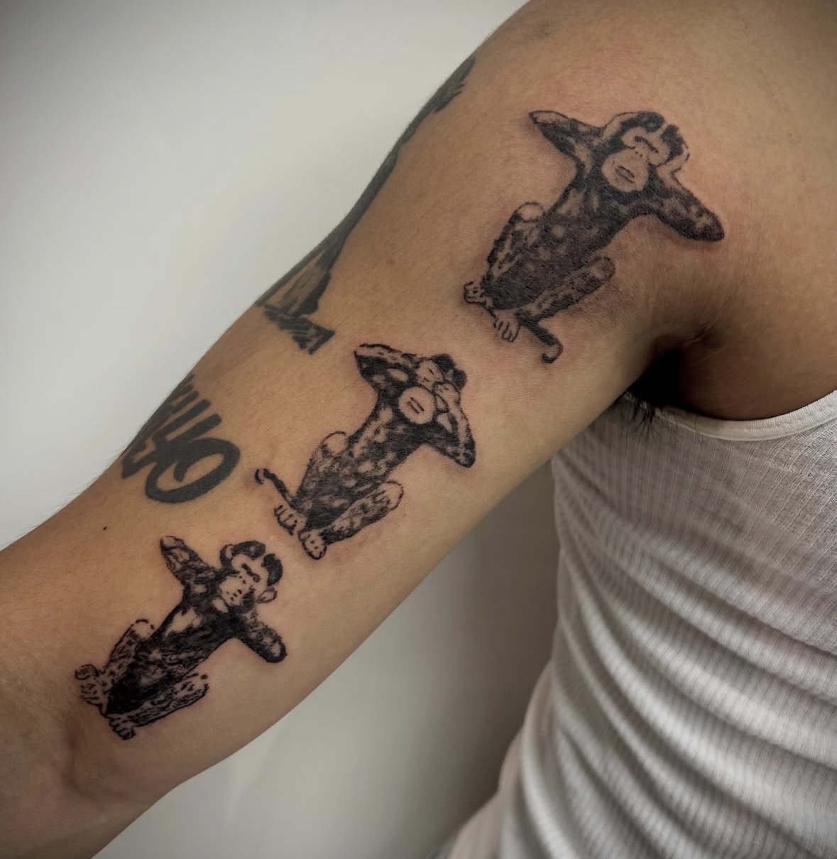 Three Wise Monkeys Blackwork Set