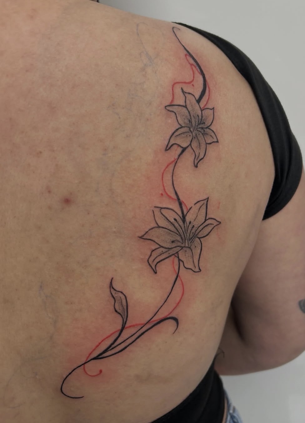 Jordyn Keizer — Lily Vine Back Piece with Red Accents