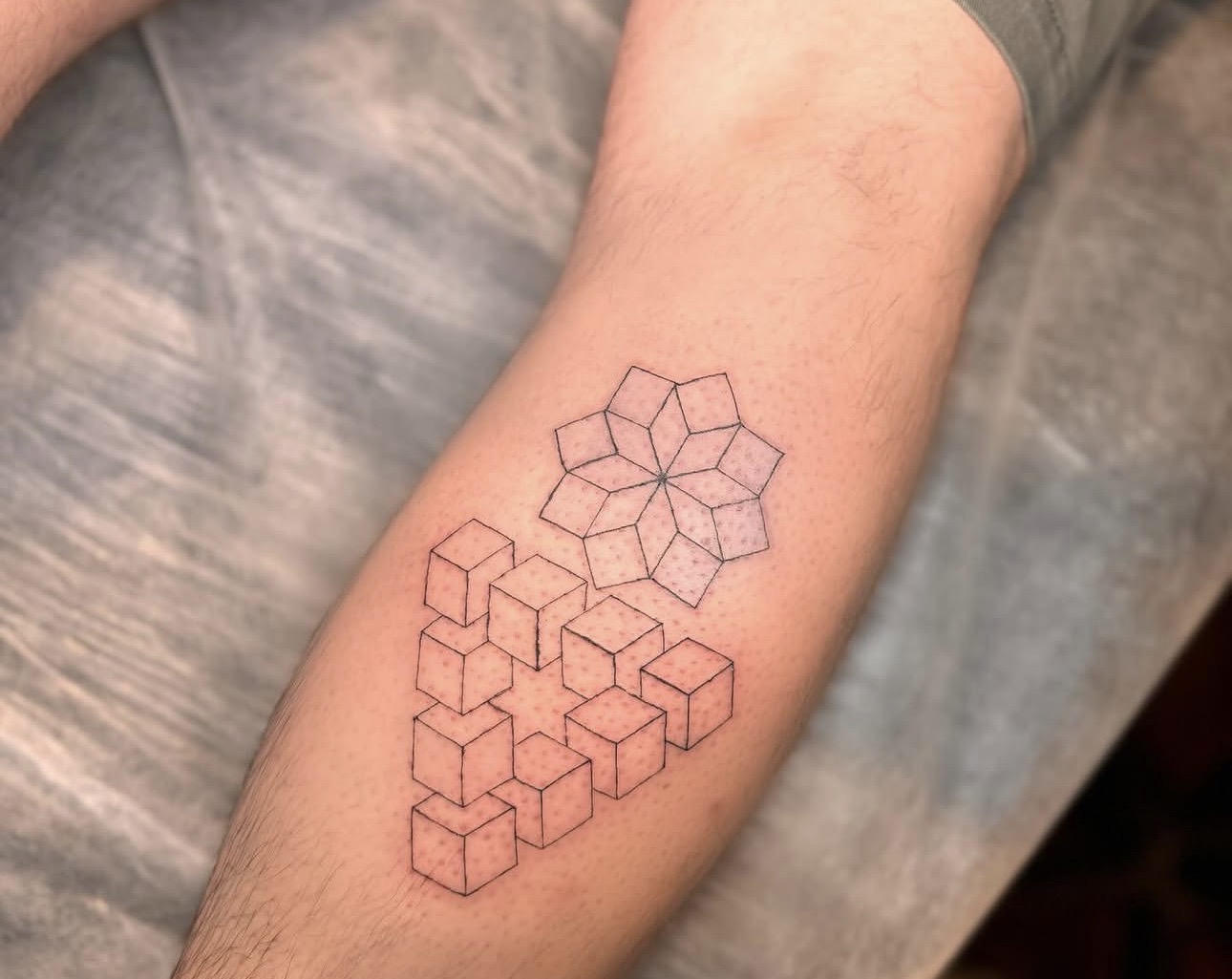 Geometric Cubes & Mandala Fine Line