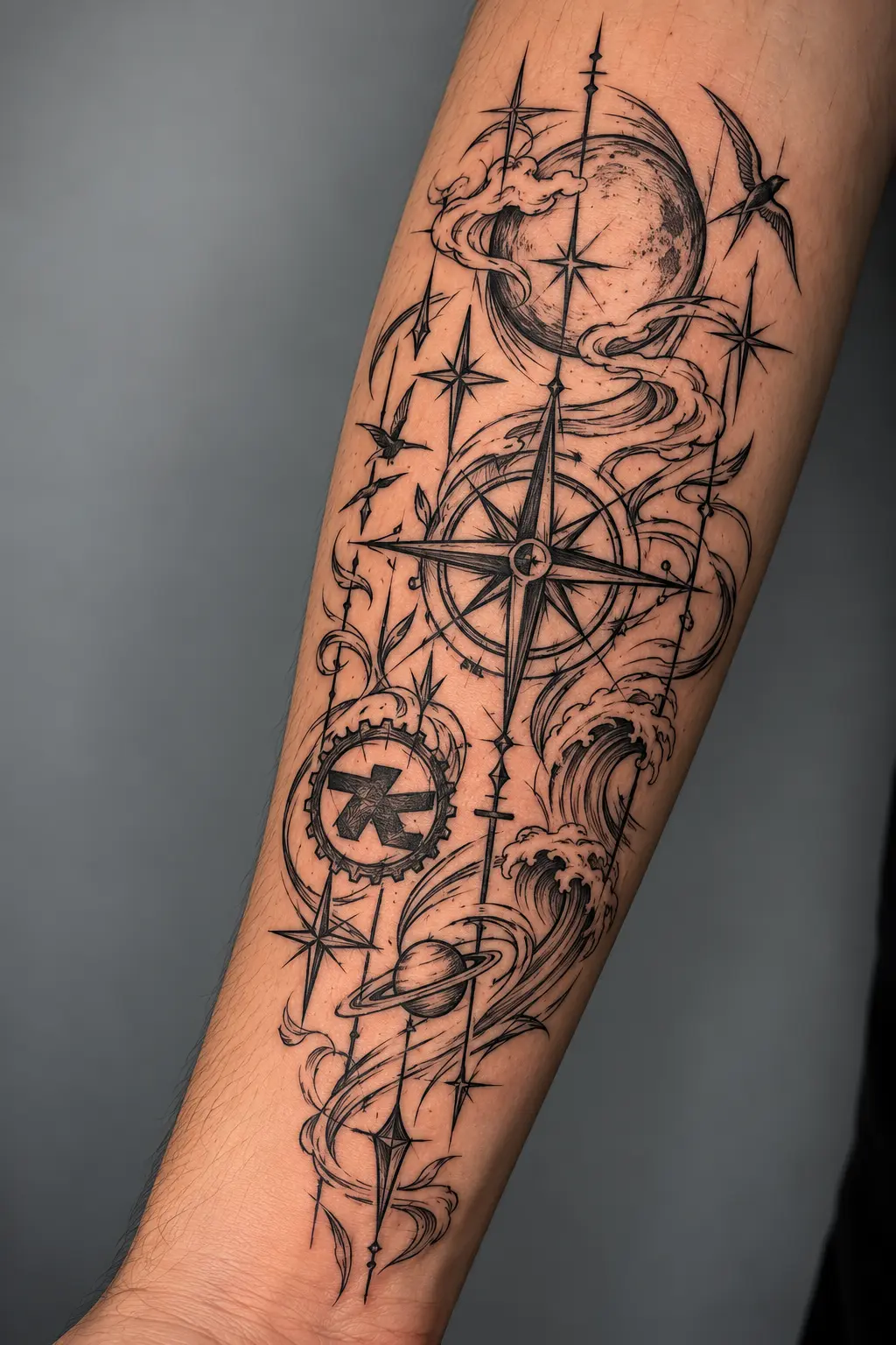 Jordyn Keizer — Celestial Compass & Constellation Sleeve