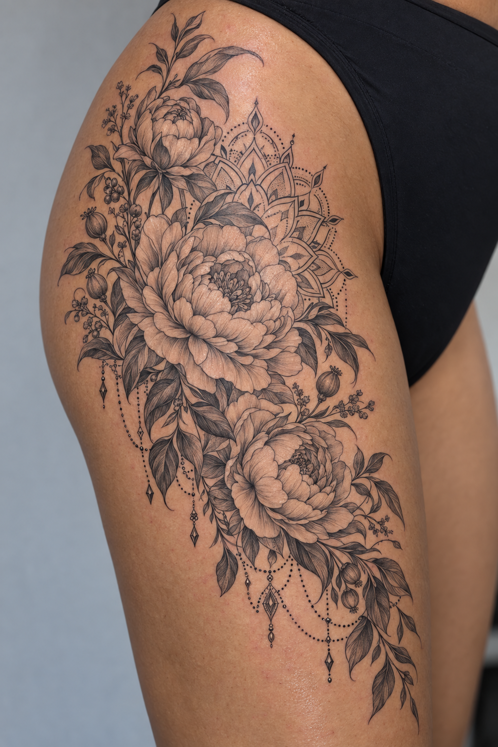 Peony & Mandala Chandelier Hip