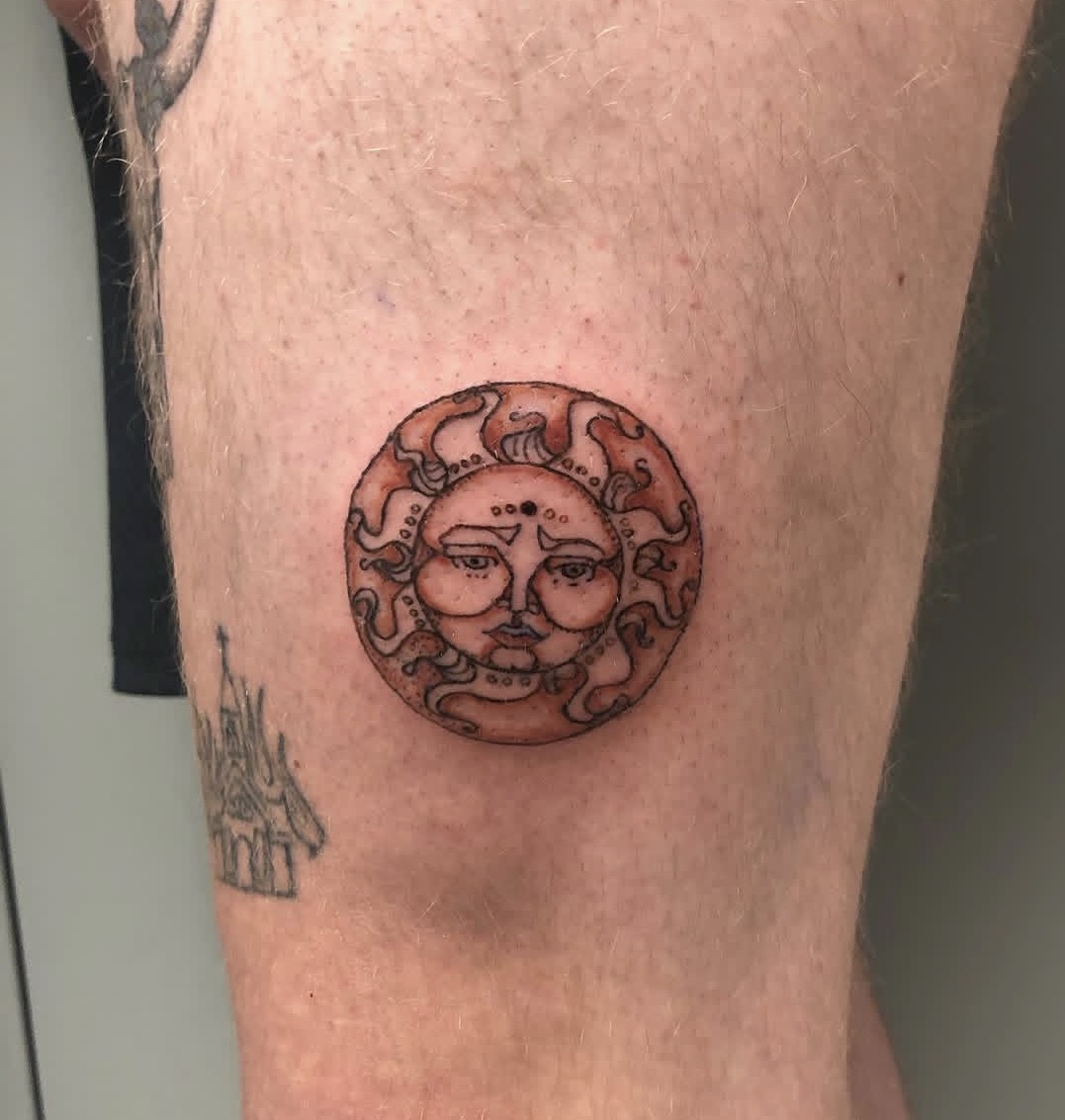 Deborah Joy Garrison — Blackwork Celestial Sun Face