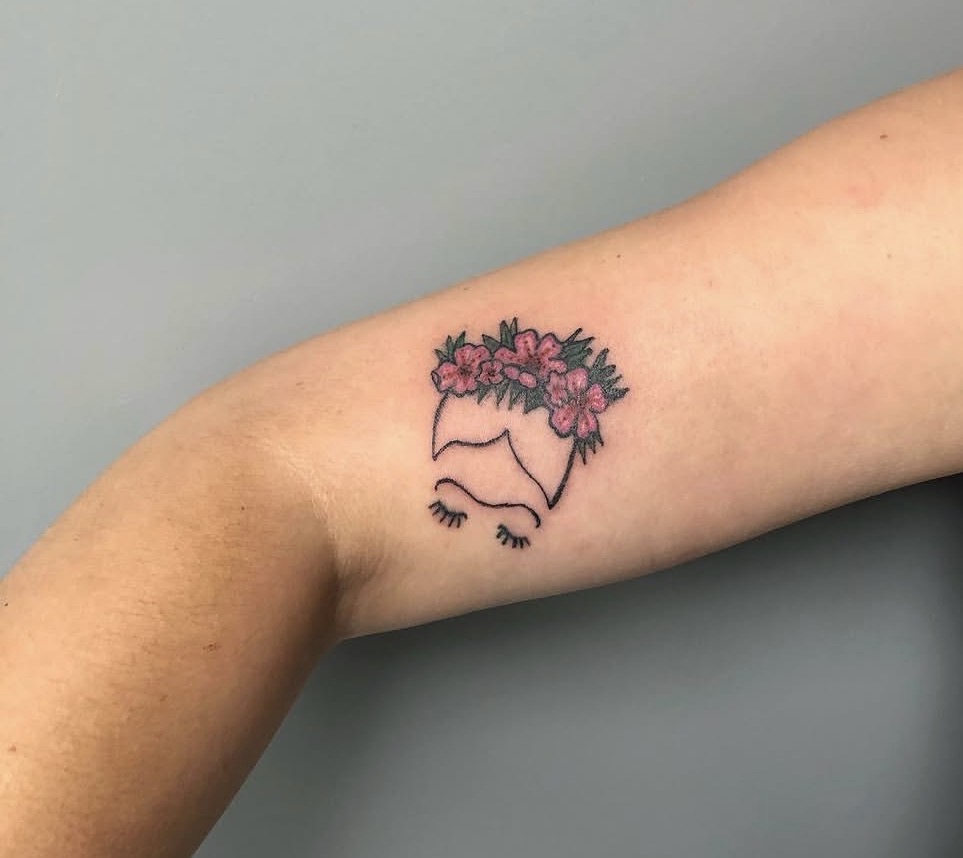 Deborah Joy Garrison — Frida-Inspired Floral Crown Linework