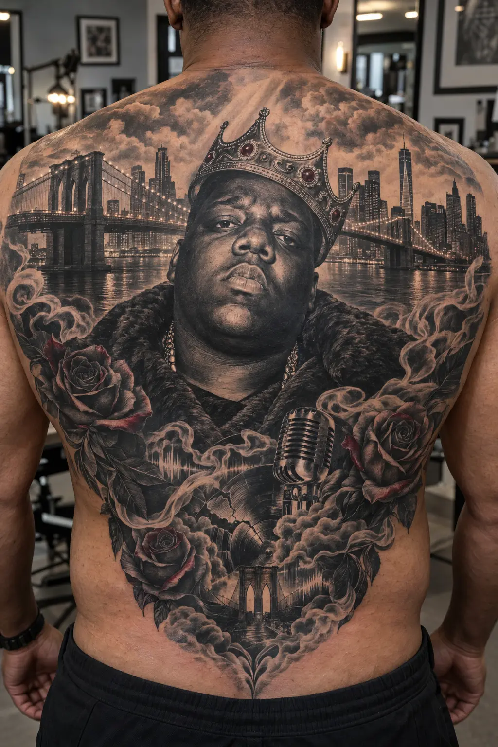 Jordyn Keizer — Black & Grey Realism Skyline Back Piece