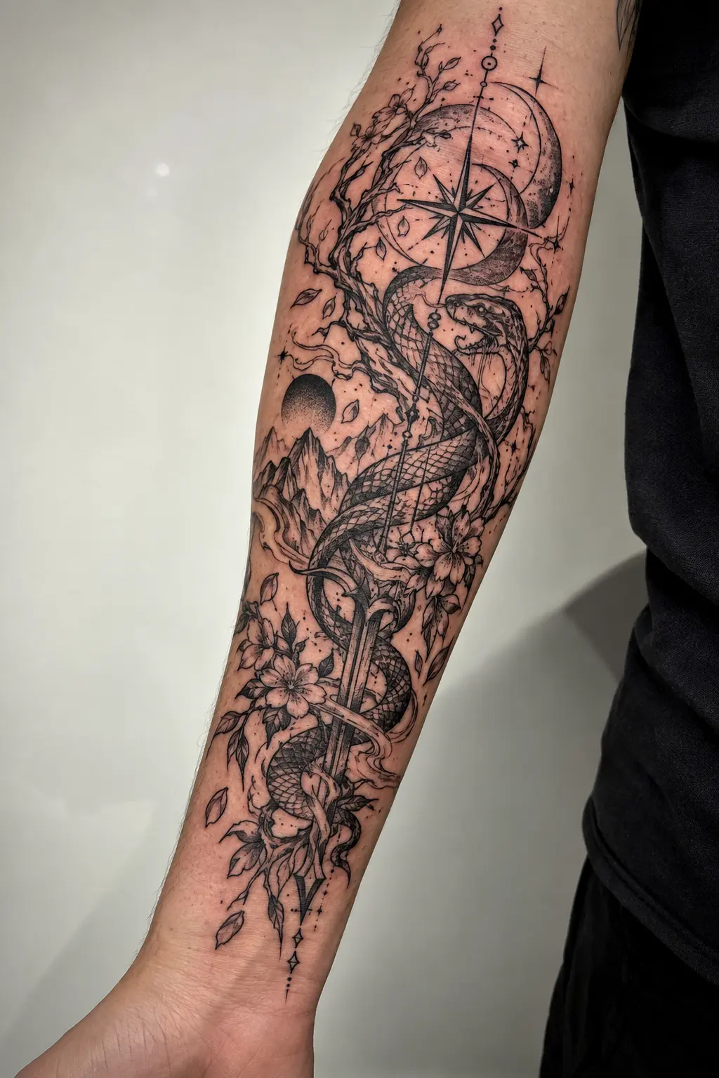 Jordyn Keizer — Serpent, Dagger & Moon Compass Sleeve