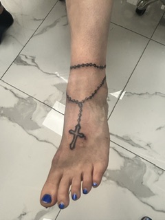 Rosary Anklet with Cross
