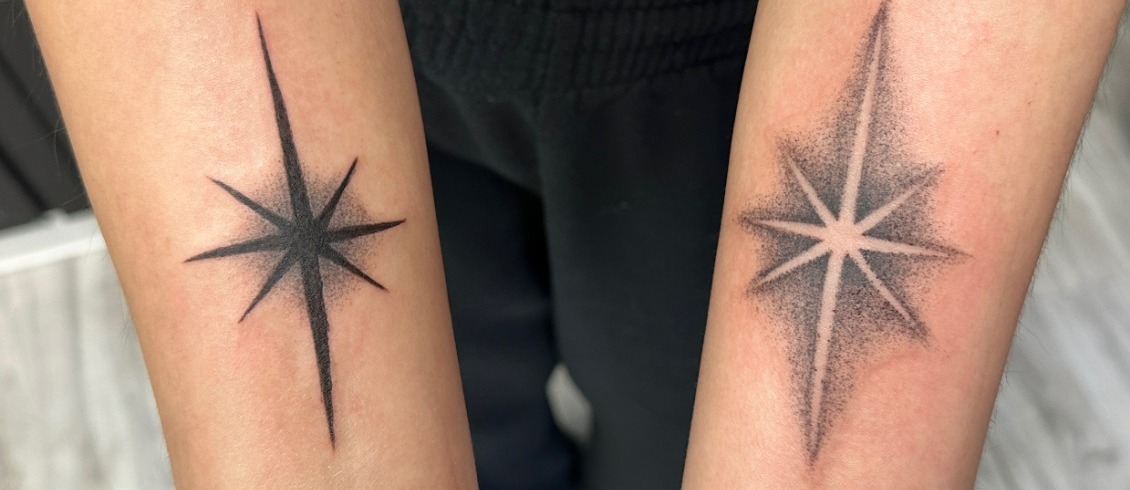 Shaquille D — Matching Dotwork Starbursts