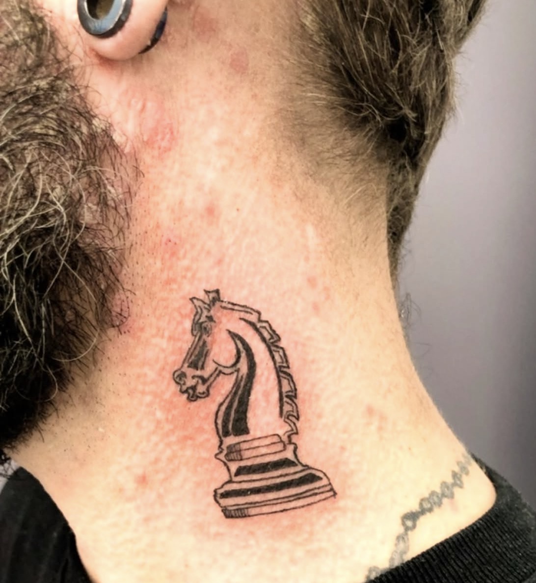 Precision Linework Chess Knight Neck Piece