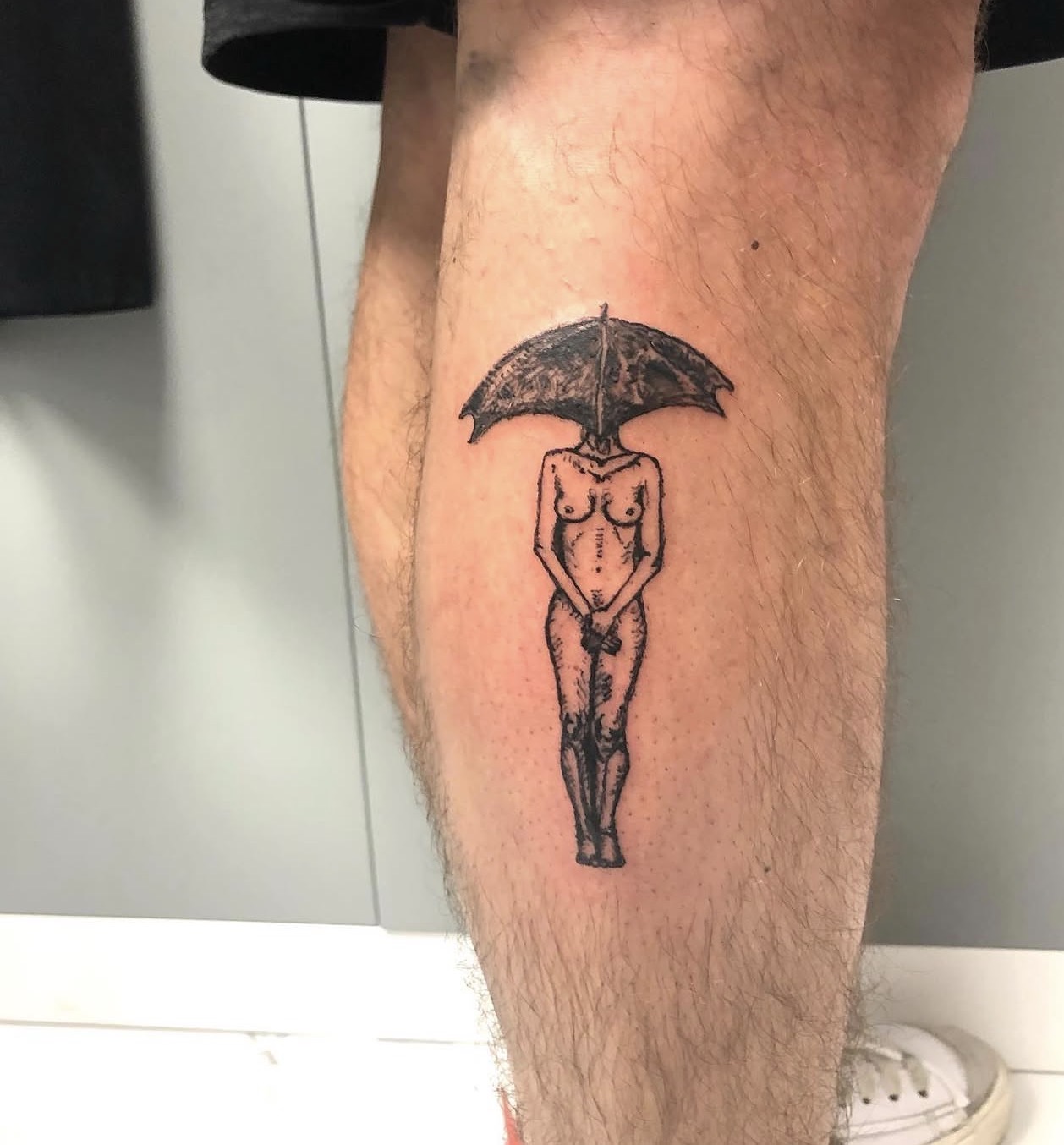Surreal Parasol Figure Silhouette