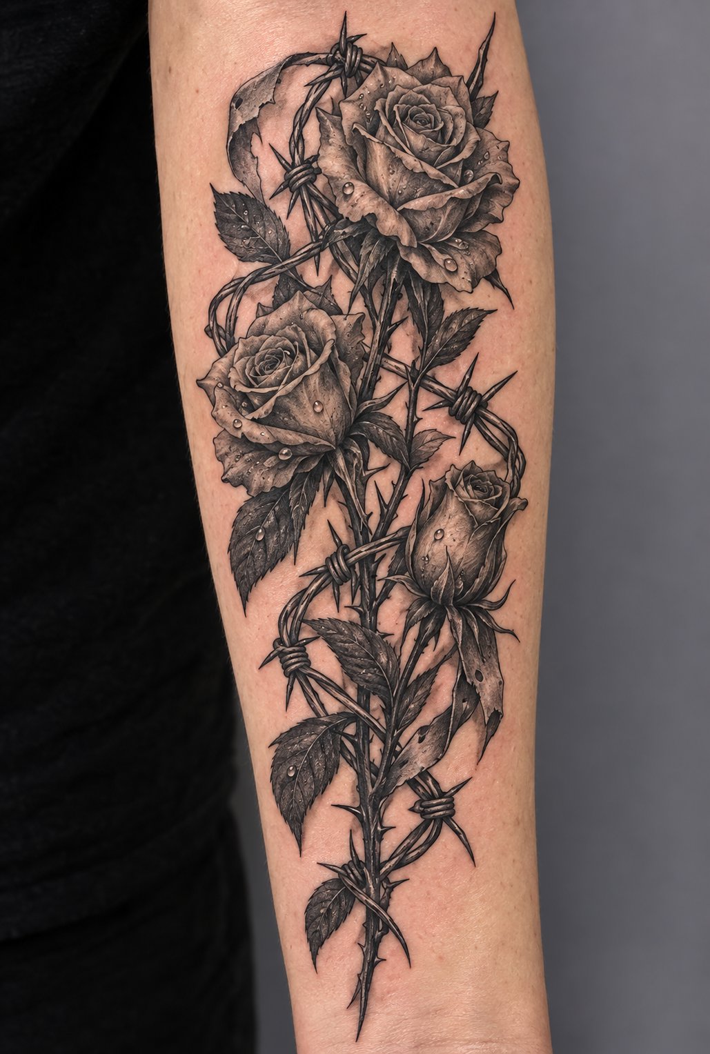 Roses & Barbed Wire Blackwork