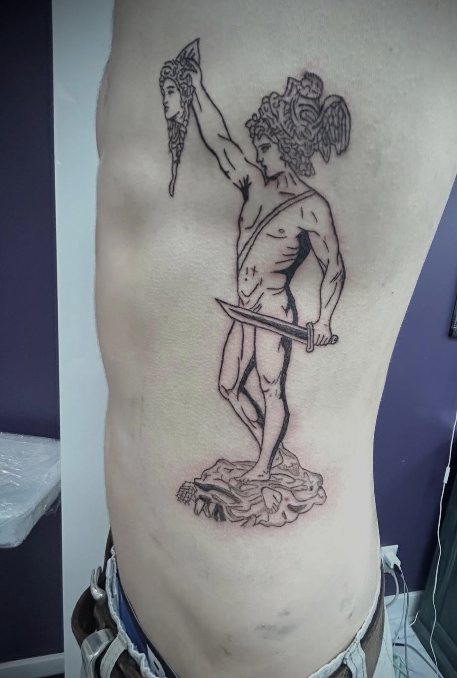Perseus & Medusa Statue Linework