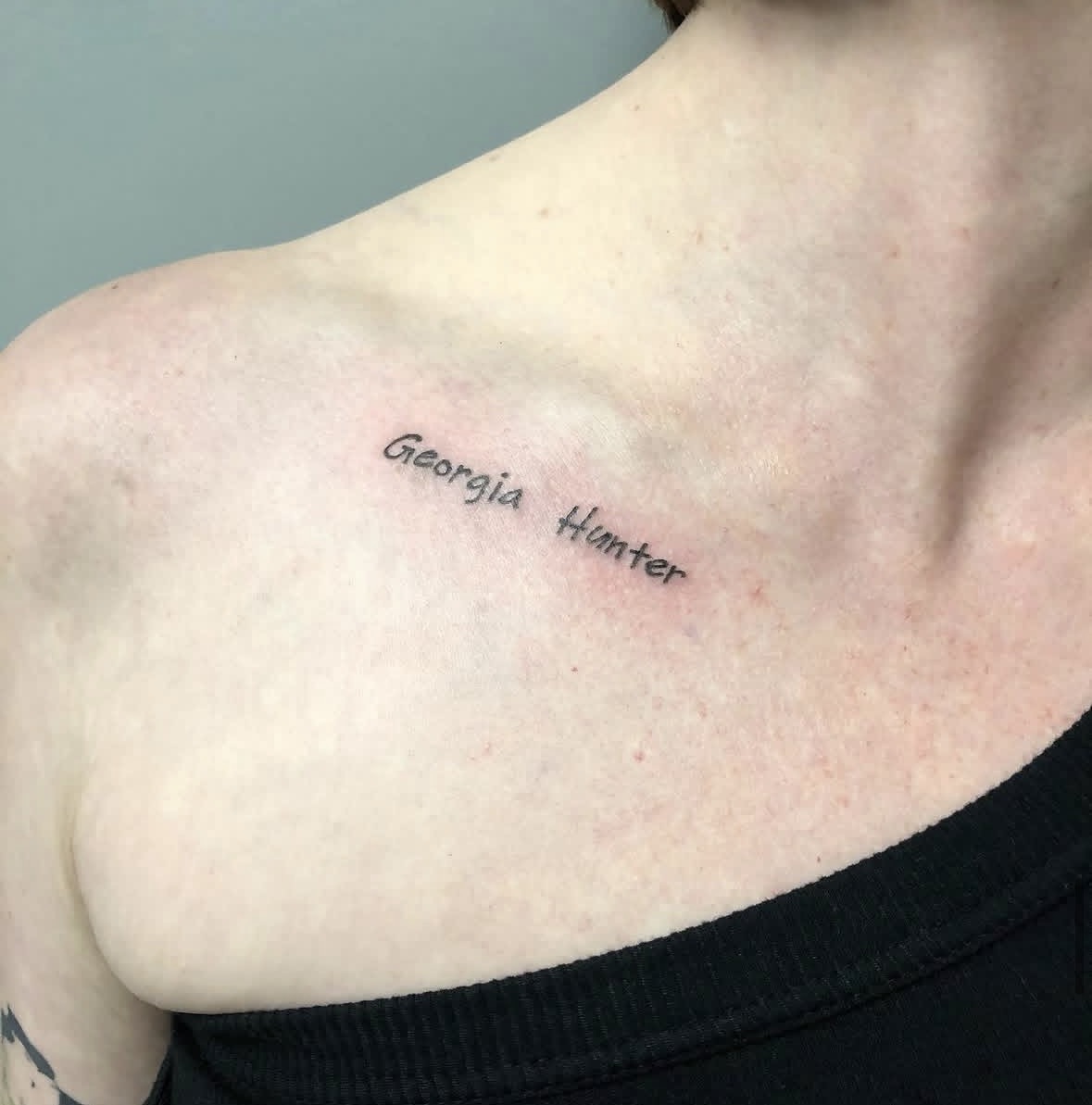 Deborah Joy Garrison — Delicate Collarbone Name Script