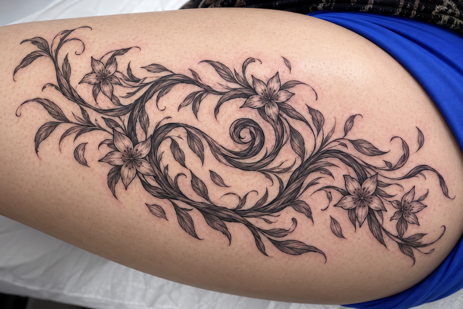Flowing Floral Vine Hip Piece