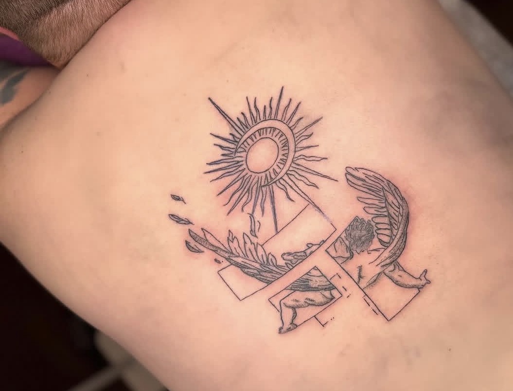Sun & Fallen Angel Back Composition